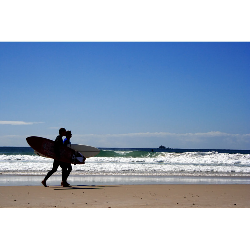 Two People On Beach by Brooklynworks - Wrapped Canvas Print, 20cm H x 30cm W x 3.8cm D