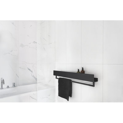 VASCA Metal Floating Shelf with Towel Bar