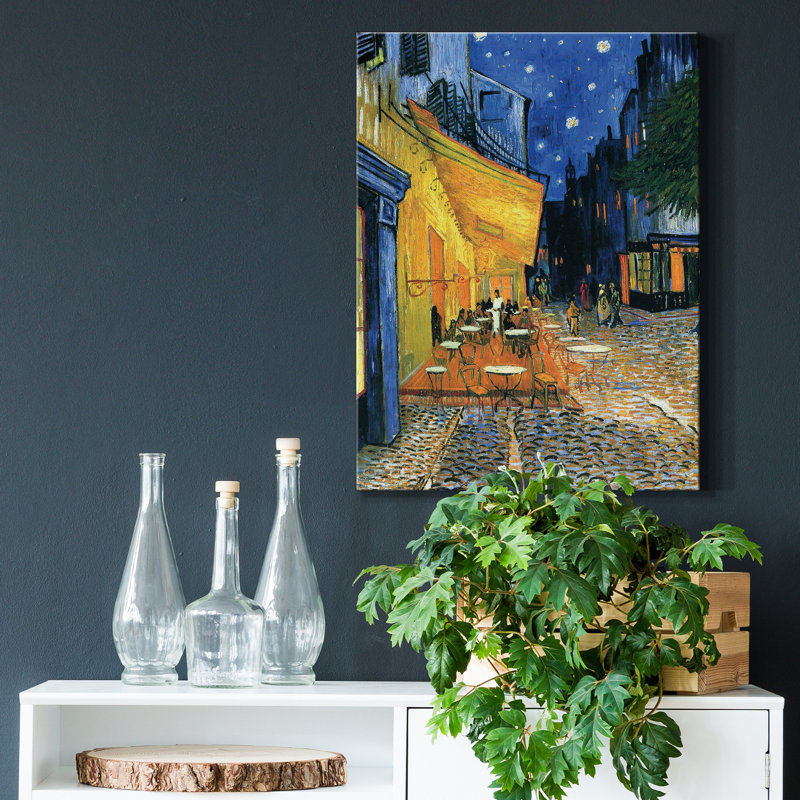 «The Café Terrace» par J Paul, reproduction d'art sur toile tendue, H 32 po x l 24 po x P 1 po