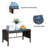 Outdoor Patio Furniture 1 Coffee Table With Clear Tempered Glass For Patio Brunch & Backyard Chat Sessions