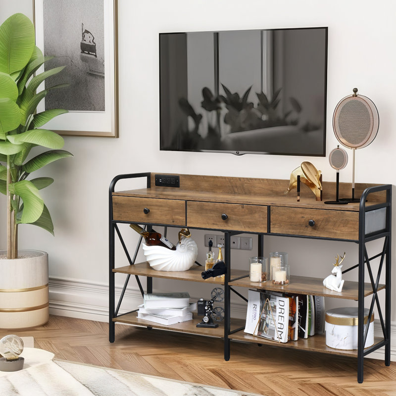 55.11'' Console Table, Brown
