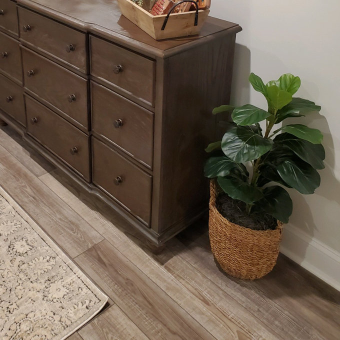 30'' Faux Fiddle Leaf Fig Tree in Wicker/Rattan Basket