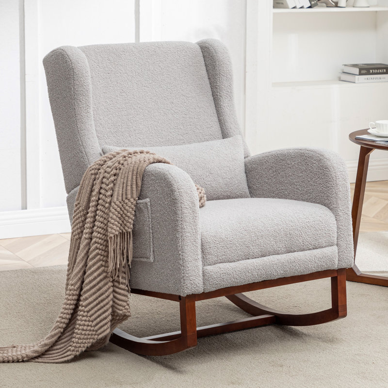 Rocking Chair, Light Gray, Teddy