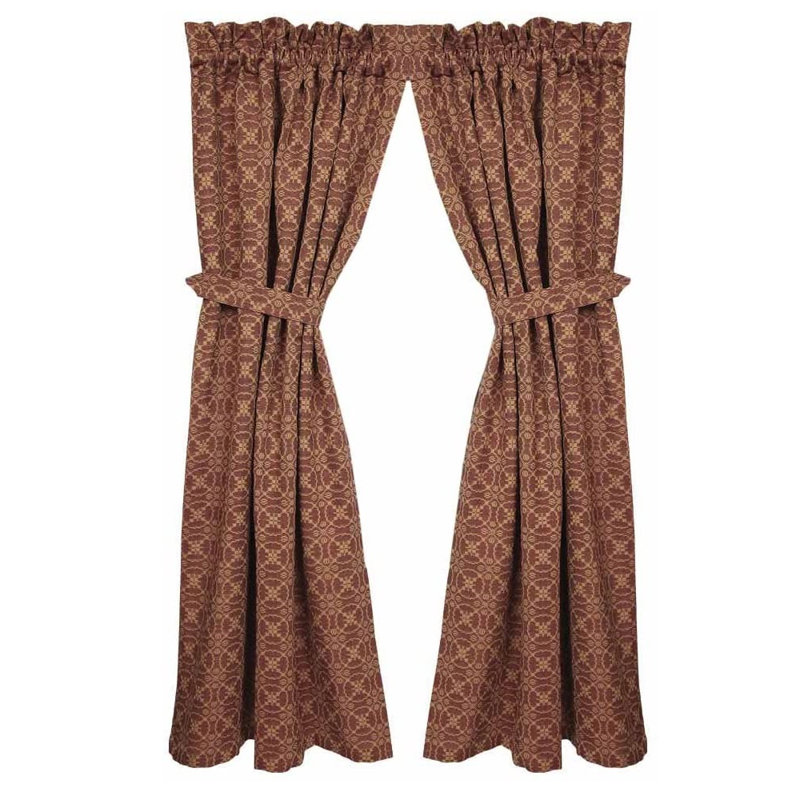 Manish Cotton Room Darkening Curtain Pair, Barn Red/Tan