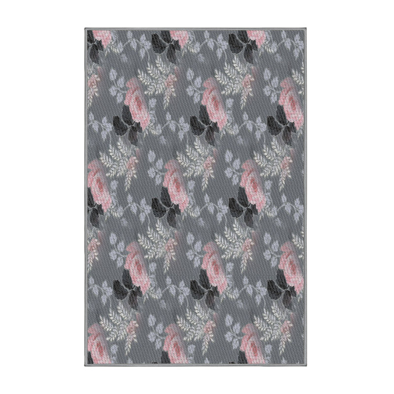 Tapis floral gris Jak, Rectangle 5 pi x 7 pi