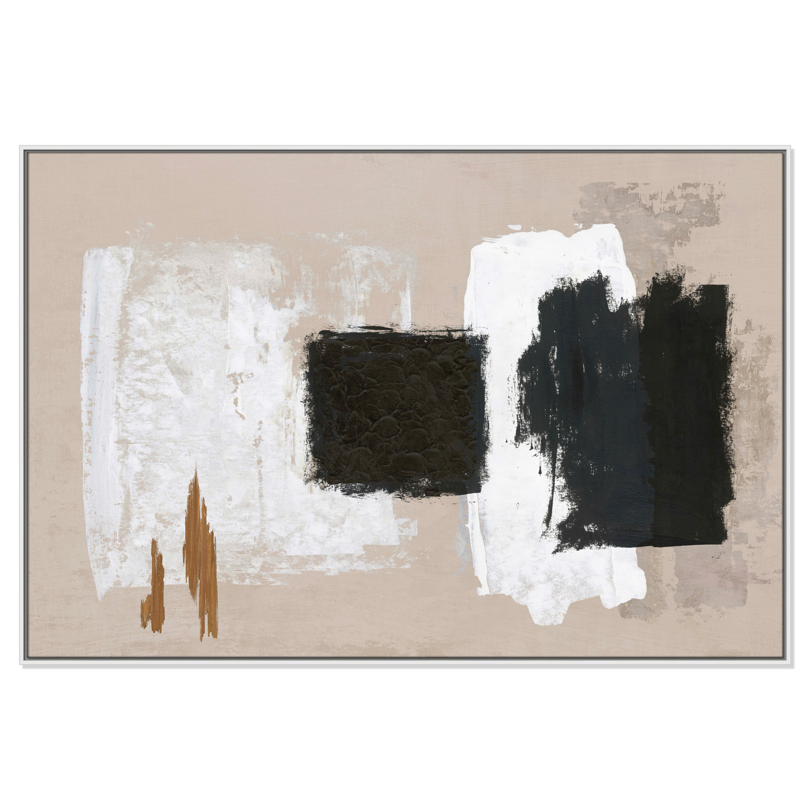 Imone "Golden Slate" Painting, 41.5" H x 61.5" W, White
