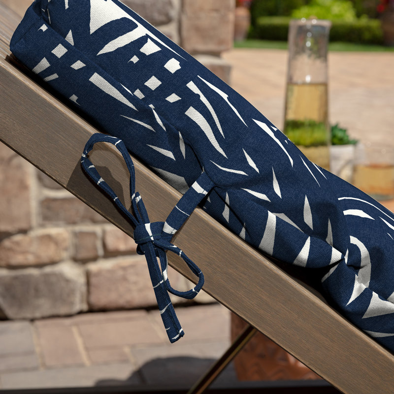 Navy Blue King Palm Outdoor Chaise Lounge Cushion, 21 x 72