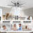 35.43" 7 - Blade Reversible LED Dimmable Ceiling Fan With Light And Remote
