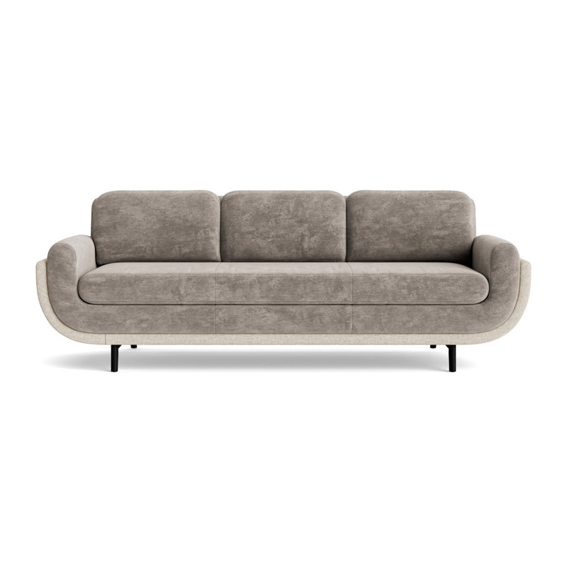 Regatta 100 Sofa, Vintage Chenille-Mink/Textured Slub Weave-Toffee, Black