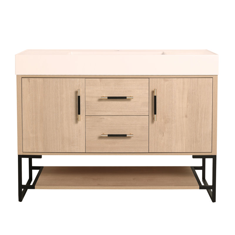 Meuble-lavabo autoportant de 48 po avec lavabo en résine