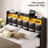 Upholstered Platform Bed Frame with Wingback Headboard, LED Lights & 4 Storage Drawers-1454704322-1454704332