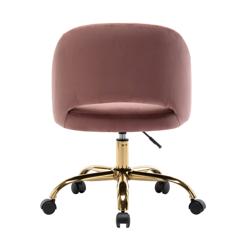 Shauna Velvet Office Chair, Pink