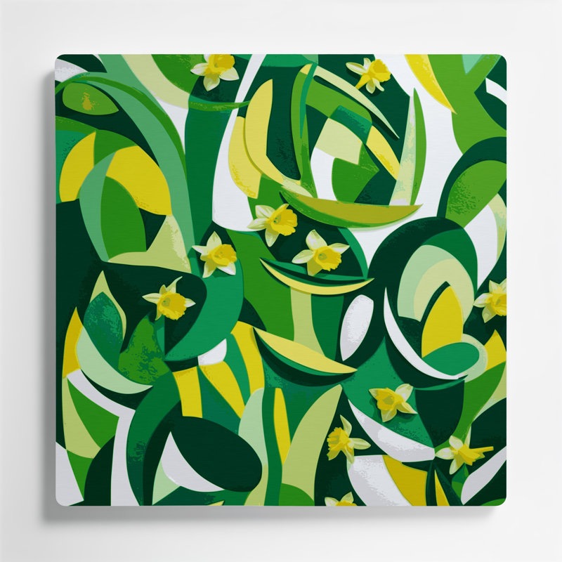 Abstrait formes 56, art mural en métal vert