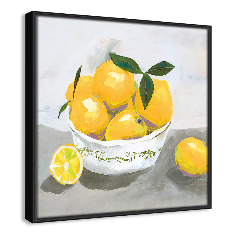 Hayons Lemons par Isabelle Z - reproduction, Toile avec cadre noir, H 13,5 po x l 13,5 po x P 2 po