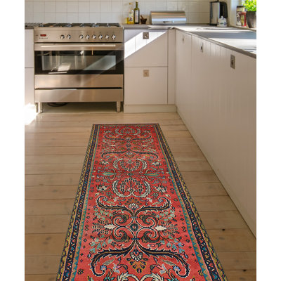 Tapis rouge délavé Fine Anika