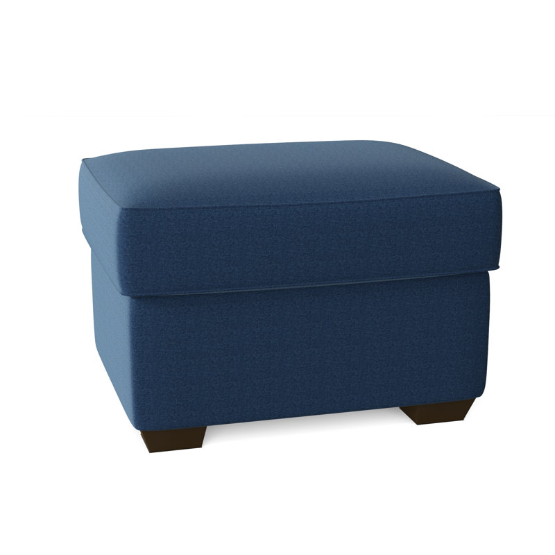 Repose-pieds rembourré Gemi, Denim indigo classique