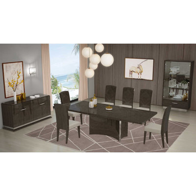 99" Gray Brown Solid Wood Dining Table
