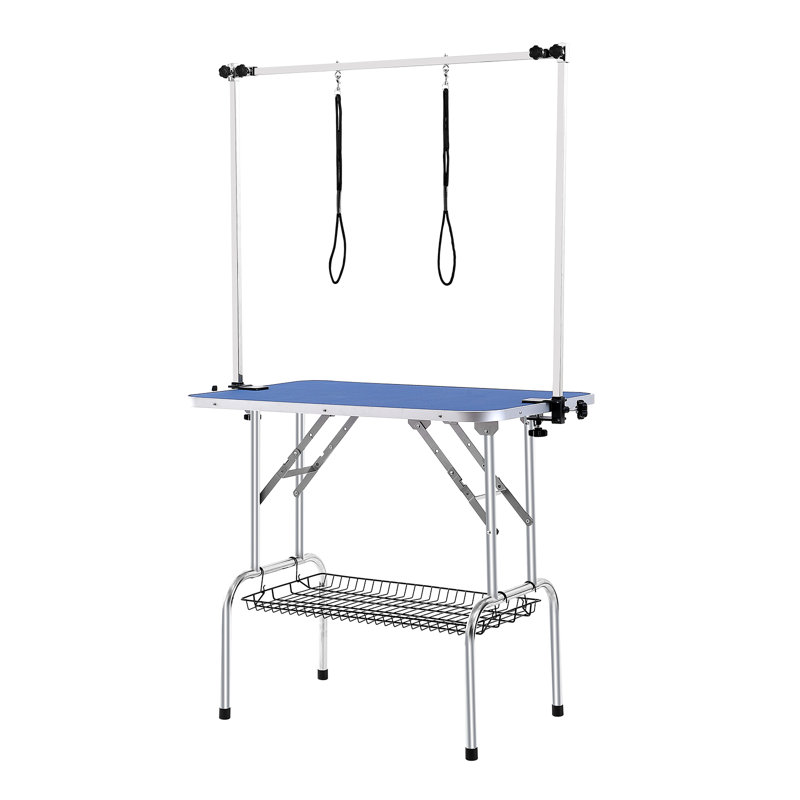 61cm D Steel Foldable Folding Grooming Table, Blue, 91.4cm x 61cm