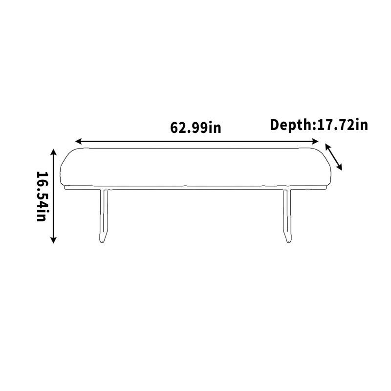 Banc en cuir pour vestiaire et vestiaire, H 16,54 po x l 62,99 po x P 17,72 po