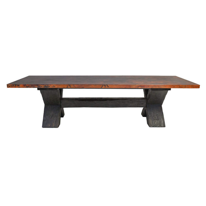 Canyon Leather Dining Table, Brown/Copper, 31"H x 120"L x 44"W