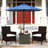 Outdoor Patio Coffee Table,Wicker Side Table