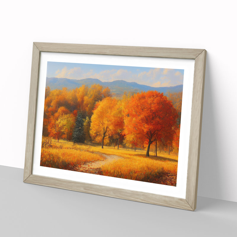 View of an Autumn Forest Vol.4 - Framed Print, 25cm H x 34cm W x 2cm D, Oak