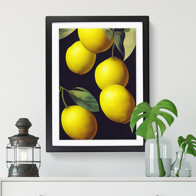 Lemon Fruit - Framed Print, 34cm H x 25cm W x 2cm D, Walnut
