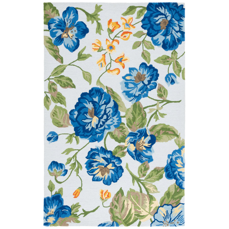 Jardin 275 Hand Tufted Indian Wool Pile Floral Rug, Rectangle 3' x 5'