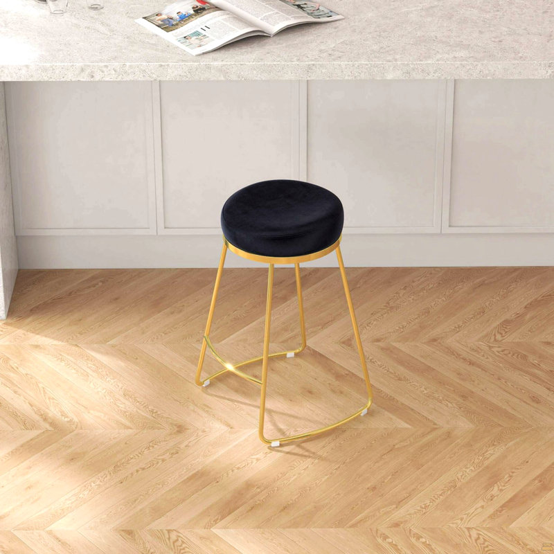 Tabouret de luxe moderne Mid-Century de 26 po Jane