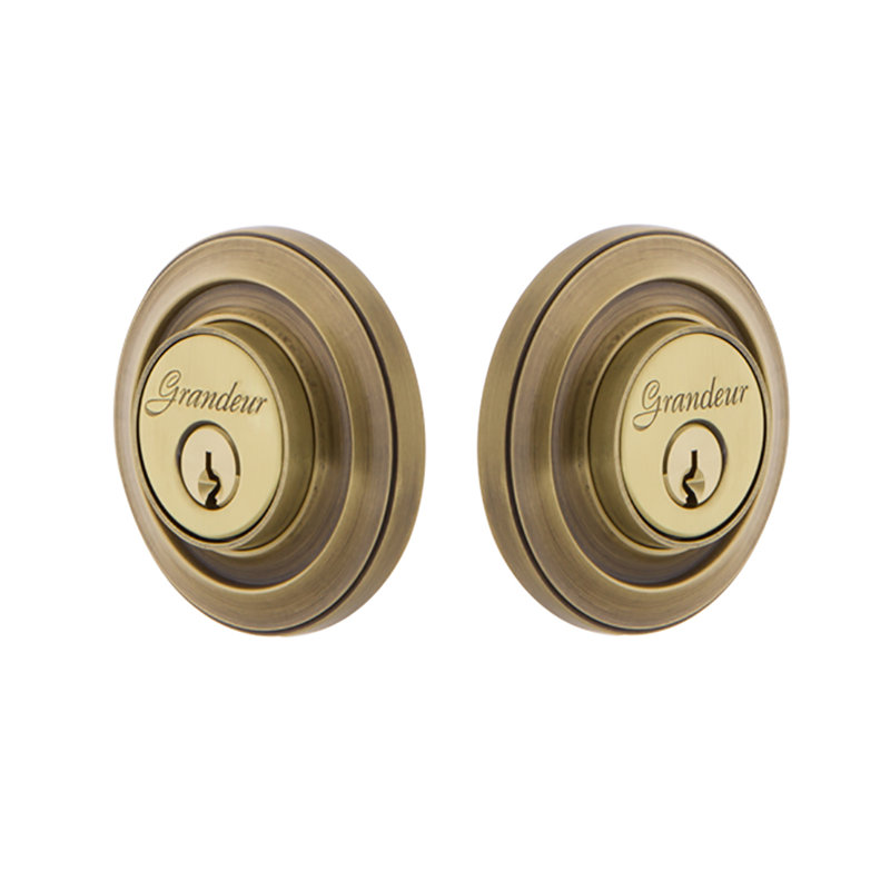 Pêne dormant double cylindrique circulaire, 2.75", Laiton rétro
