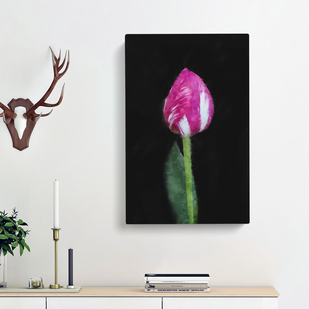 Petals of a Purple Tulip - Wrapped Canvas Painting Print