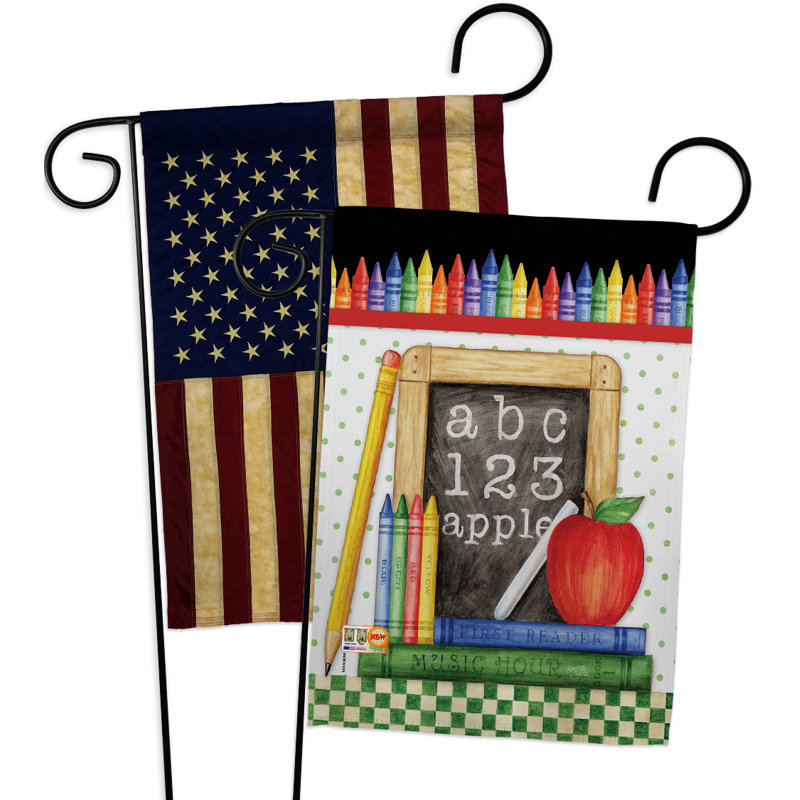 Ensemble de drapeaux de jardin 2 faces h 18,5 po x l 13 po school chalk board