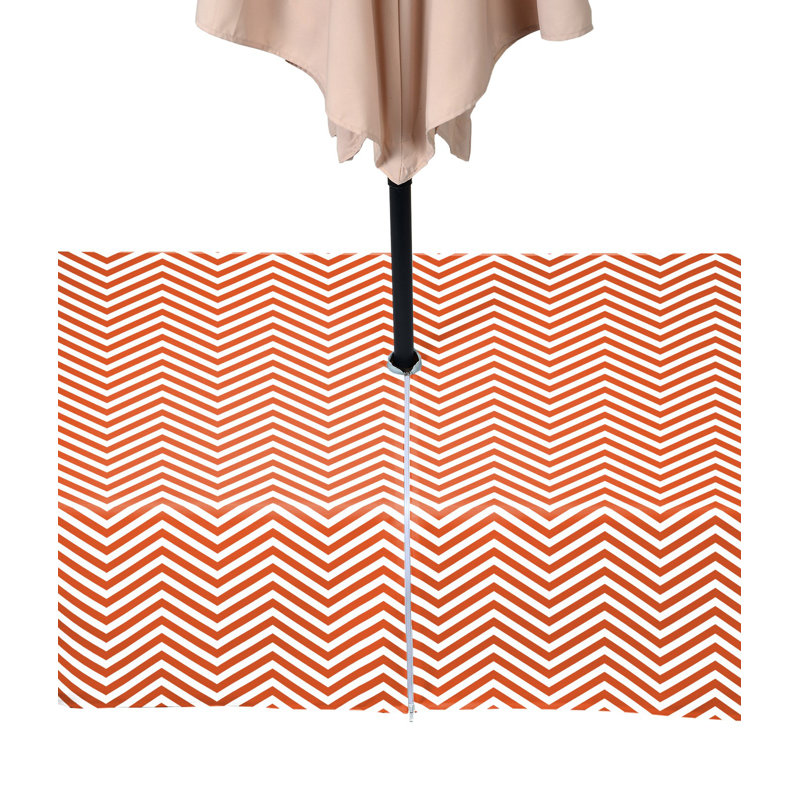 Chevron Water Repellent Tablecloth, 120" x 60", Orange