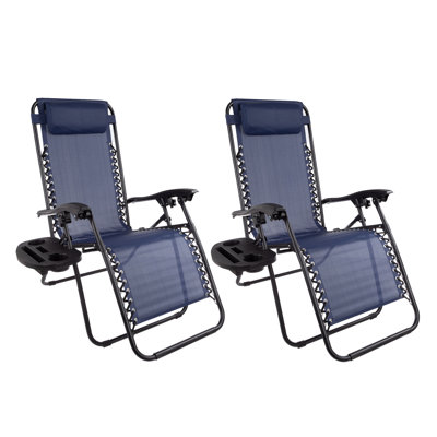 Chaises zéro gravité Garett - Chaises d'extérieur avec plateau et porte-gobelets par Lavish Home