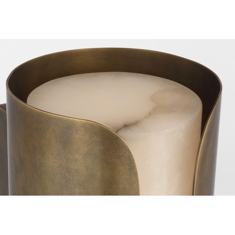 Anne-Marie Barton Armise 18" Sconce with Alabaster, 29" H x 7" W x 7.75" D, Mottled Brass
