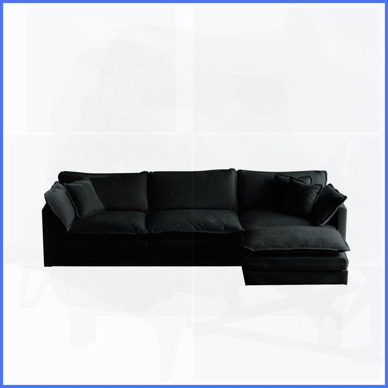 Confort moelleux: coussins en mousse épaisse et chenille douce pour la détente., Noir
