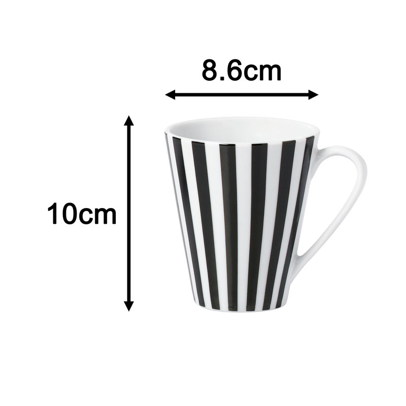 Waterside 24pc Black Split Stripe Porcelain Dinner Set