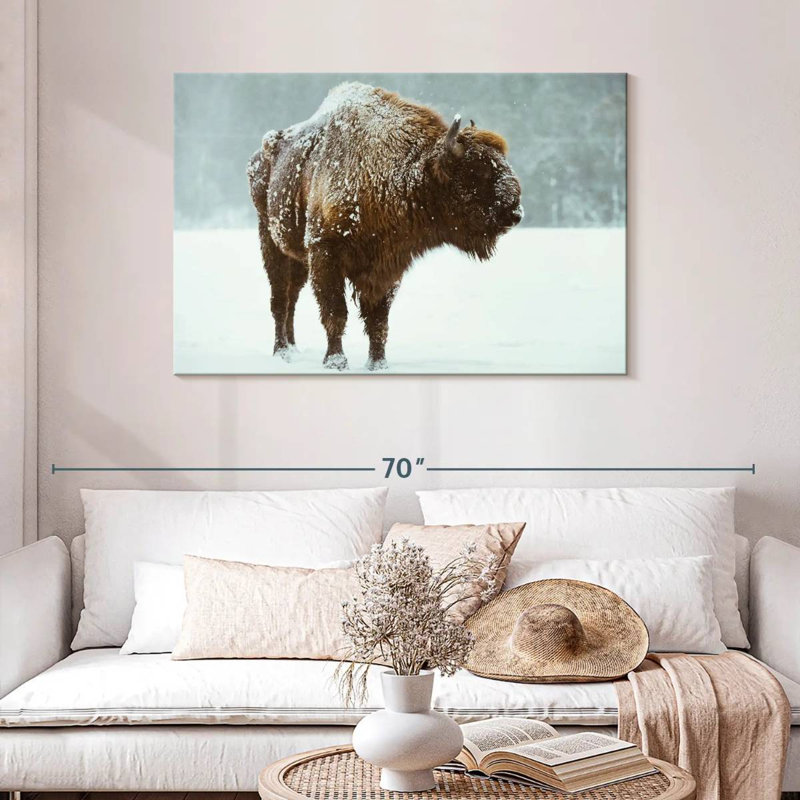 Brampt Snow Bison, 30" H x 45" W
