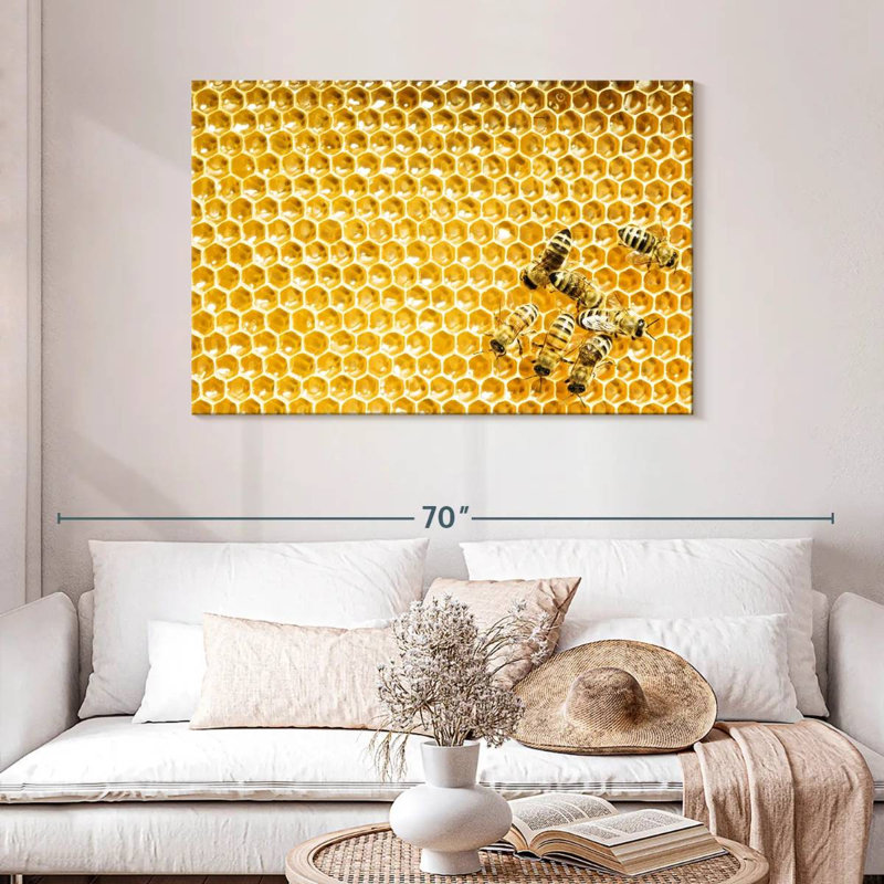 Brampt Honey Bee Cells, 30" H x 45" W