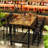 Dining Table Set For 6, 7-Piece Bar Table Set, 50" Industrial Counter Height High Top Table With 6 PU Upholstered Stools, Space-Saving Pub Table Sets For Small Space Bar, Kitchen, Restaurant-338230351-338230349
