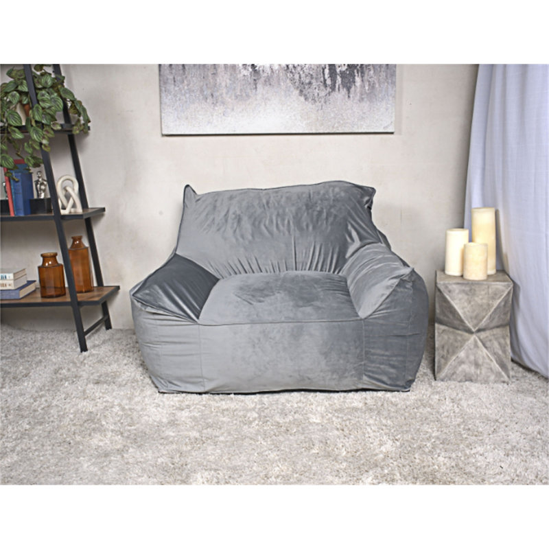 Fauteuil à billes avec accoudoirs, Gris, H 43,01 po x l 40,01 po x P 40,01 po