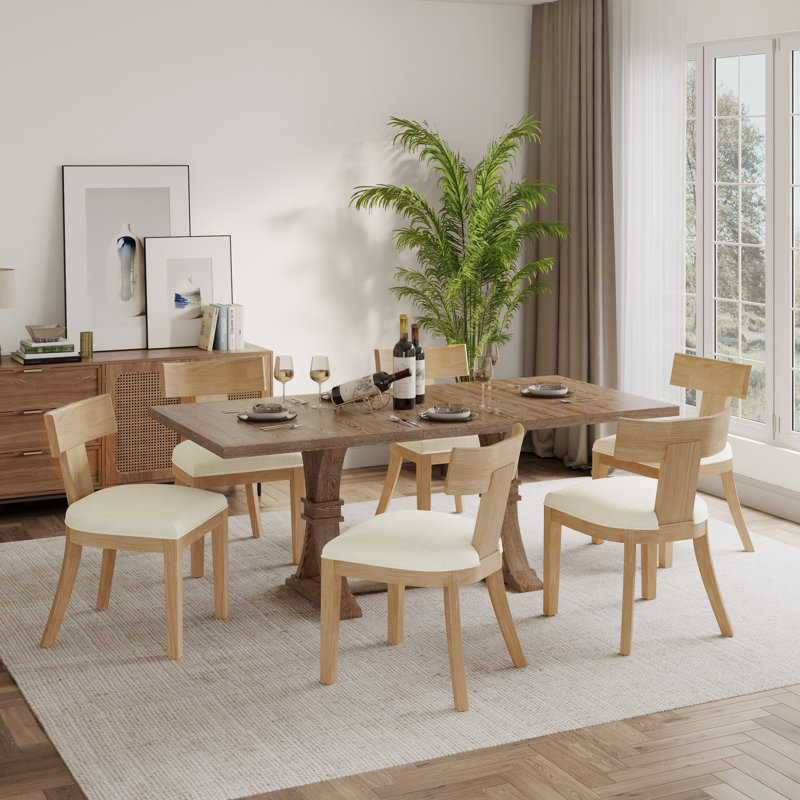 Blaise Modern Rustic Expandable Rubberwood Dining Set