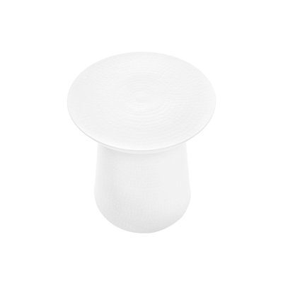 Modern White Metal Side Table - Drum, End, Nightstand, 22" High For Living Area, End High, Side, Nightstand Bedroom & Room