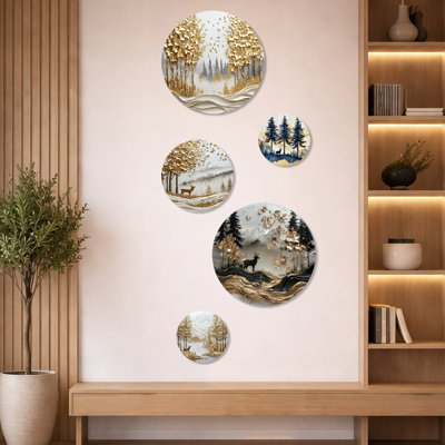 Ensemble d'art mural en métal 5 pièces