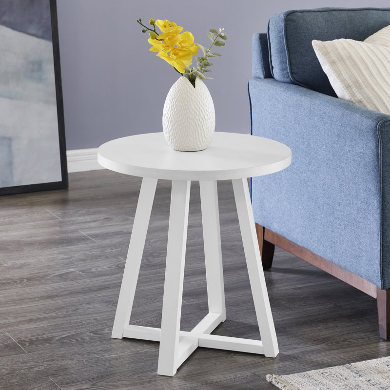 Table de bout Marvis Savner, Blanc, Blanc