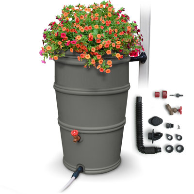 50 gallons Baril de pluie en plastique et tuyau de pluie