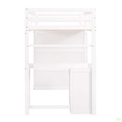 Twin Size Loft Bed With Drawers,Desk,And Wardrobe