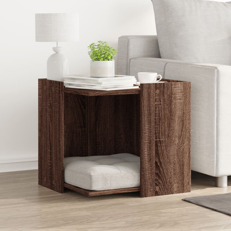 Litter Box Enclosure, 51cm H x 53cm W x 53cm D, Brown Oak