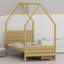 Structure de lit Montessori House pour enfants avec tiroirs de rangement et tête de lit, assemblage facile-2050281182-2050281183