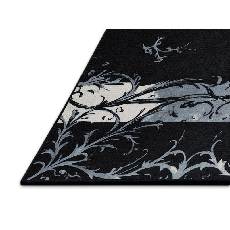 Charcoal Garden Rug, Square 5'